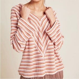 Anthropologie Saturday Sunday Chenille
Striped Hoodie Cozy Sweater Size Small